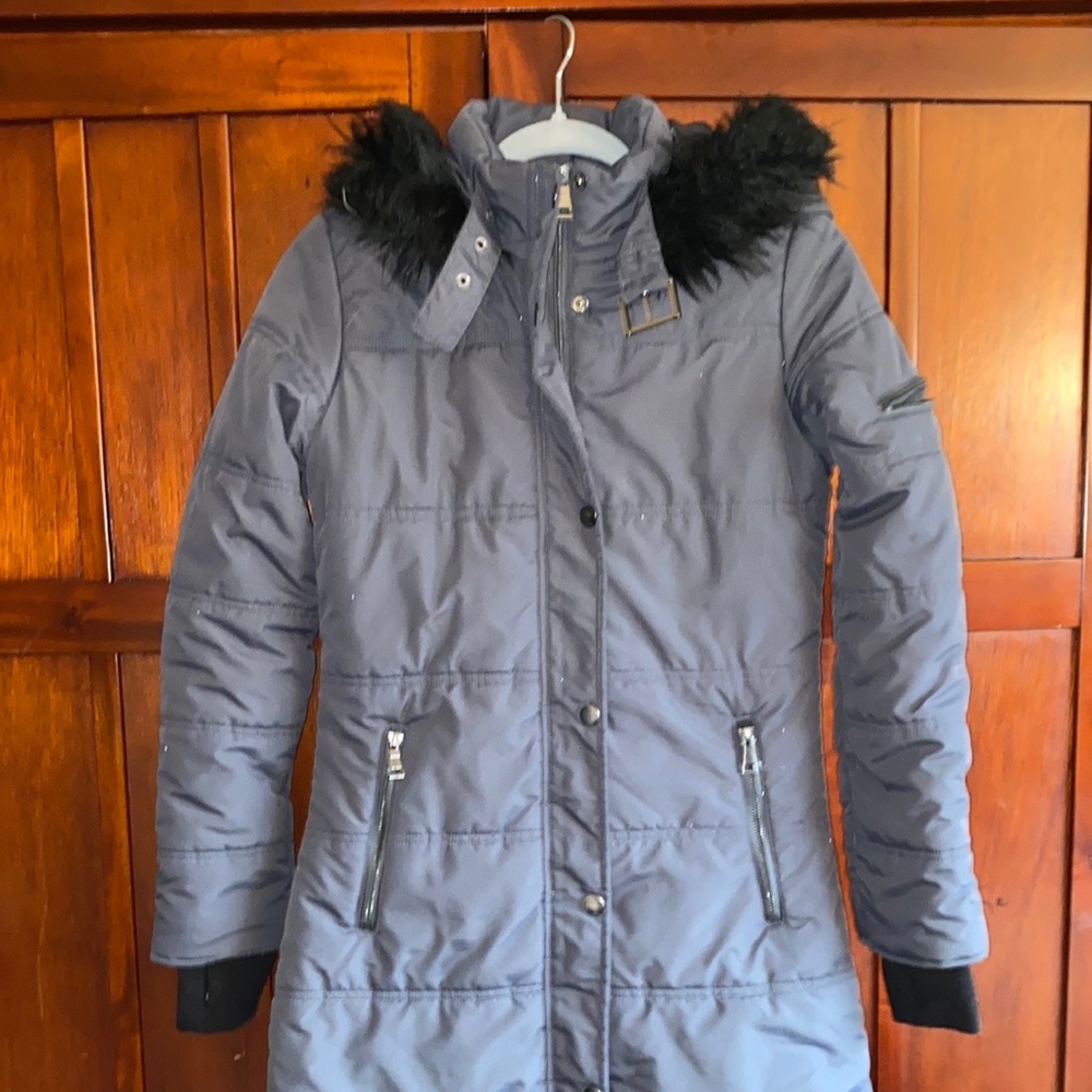Maralyn & Me Juniors' Cozy-Collar Faux-Fur-Hood Puffer Coat